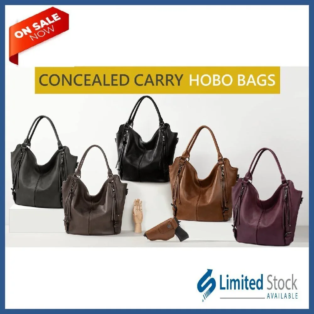 Large Faux Leather Hobo Tote with Detachable Holster Crossbody Shoulder Bag